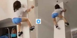 small-girl-climbing-up-on-pillar-video-goes-viral-on-social-media-news-update